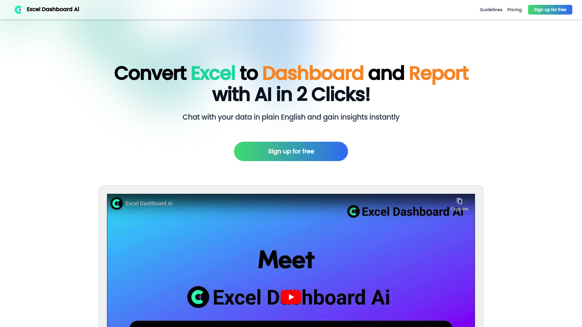 Excel Dashboard Ai