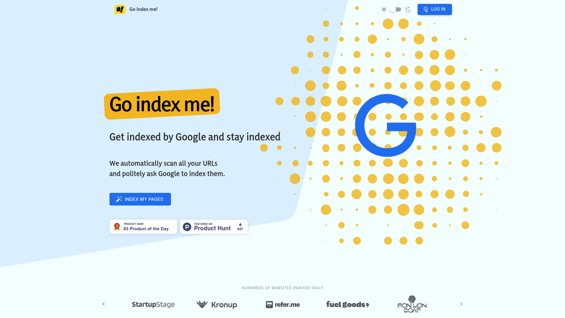 Go index me!